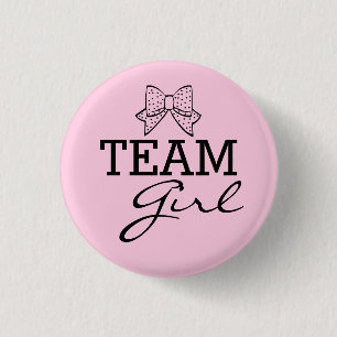 Team Girl Pink Gender Baby shower Ronde Button 3,2 Cm