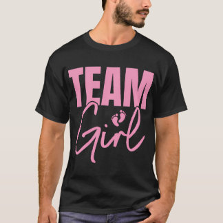 Team Girl - Pink Gender Reveal Design voor Baby Sh T-shirt