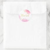Team girl rose et or genre révéler autocollant (Sac)
