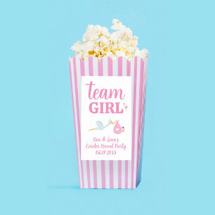 Team Girl Roze Geslacht Onthulling Feest Aangepast Rechthoekige Sticker
