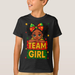 Team Girl Zwart Kinder Geslacht Reveal Baby Announ T-shirt