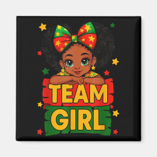 Team Girl Zwarte Kinderen Geslacht Reveal Baby Aan Magneet