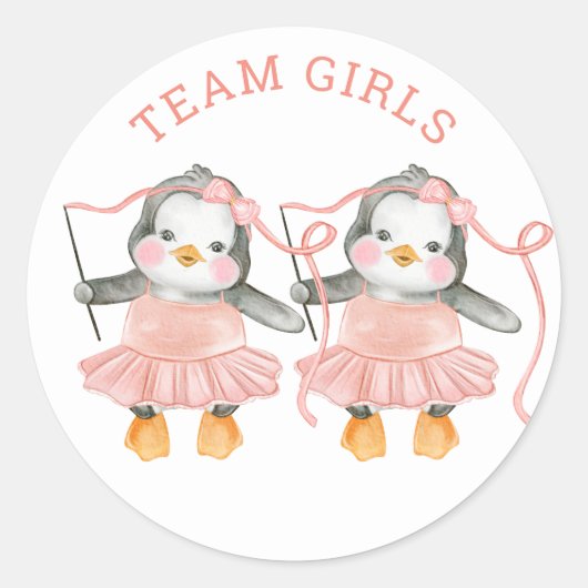 Team Girls. Twee seksen onthullen. Stembordspel Ronde Sticker (Voorkant)