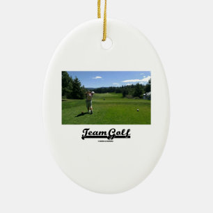 Team Golf (Golfer op Golfcursus) Keramisch Ornament