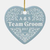 Team Groom aangepaste monogrammen en date ornament (Achterkant)