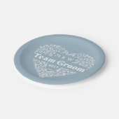 Team Groom aangepaste monogrammen & jaar papier bo Papieren Bordje (Gekanteld)