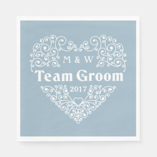 Team Groom aangepaste monogrammen & jaar papieren Servet
