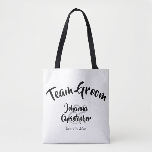 Team Groom Black & White Mariage Swag Sac (Devant)
