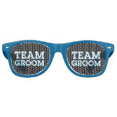 Team Groom Blue Outline Black Retro Zonnebril (Voorkant)