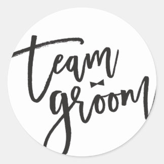Team Groom Bow Stropdas Bachelor Party Modern Wedd Ronde Sticker