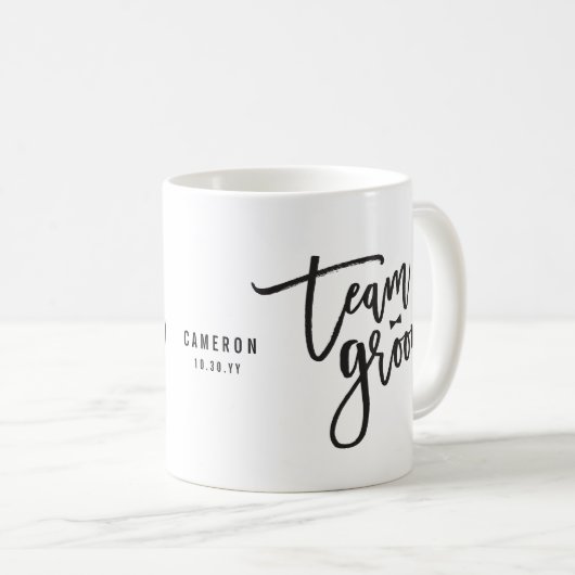 Team Groom Bow Stropdas Bachelor Party Weddenschap Koffiemok (Voorkant rechts)