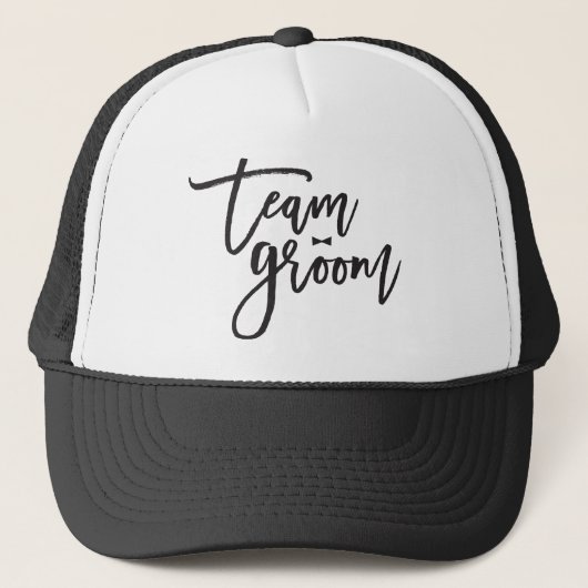 Team Groom Bow Stropdas Bachelor Party Weddenschap Trucker Pet (Voorkant)