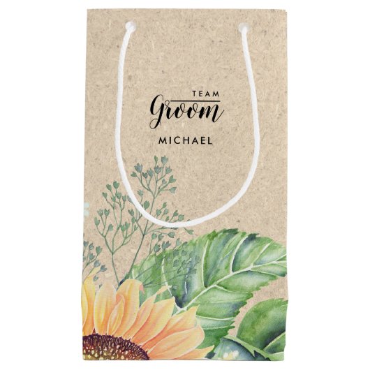 Team Groom. Cadeauzakken voor zonnebloempitten Klein Cadeauzakje (Voorkant)