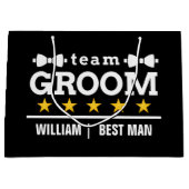 Team Groom | Groomsman | Bachelor | Zwart wit Groot Cadeauzakje (Voorkant)