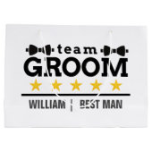 Team Groom | Groomsman | Bachelor | Zwart wit Groot Cadeauzakje (Achterkant)
