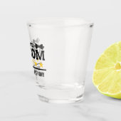 Team Groom | Groomsman | Bachelor | Zwart wit Shot Glas (Rechts)