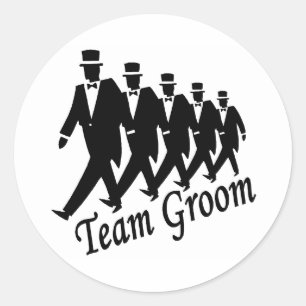 Team Groom Groomsmen Ronde Sticker