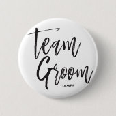 Team Groom | Manuscript Black Ronde Button 5,7 Cm (Voorkant)