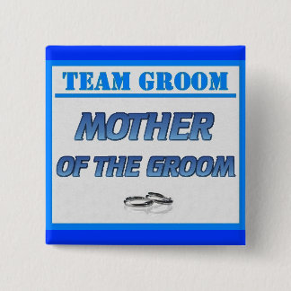 Team Groom-moeder Vierkante Button 5,1 Cm