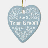Team Groom monogrammes personnalisés & ornement da (Gauche)