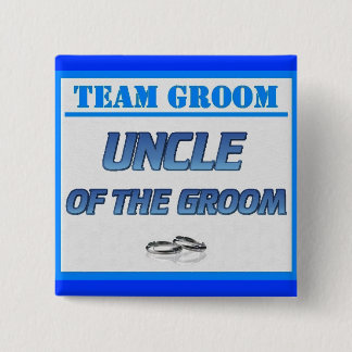 Team Groom oom Vierkante Button 5,1 Cm