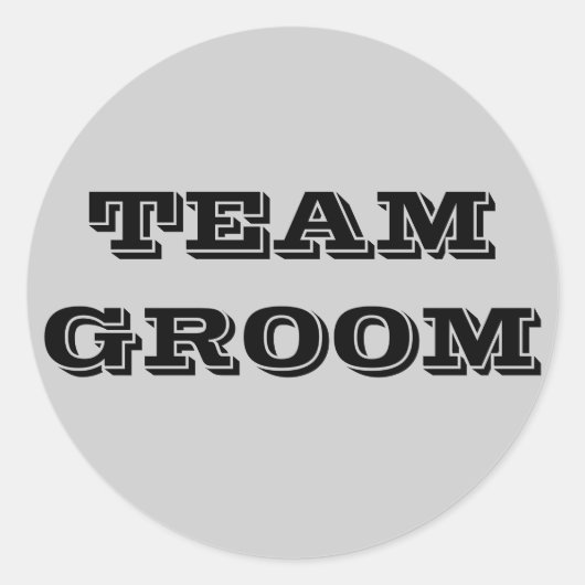 Team Groom Ronde Sticker (Voorkant)