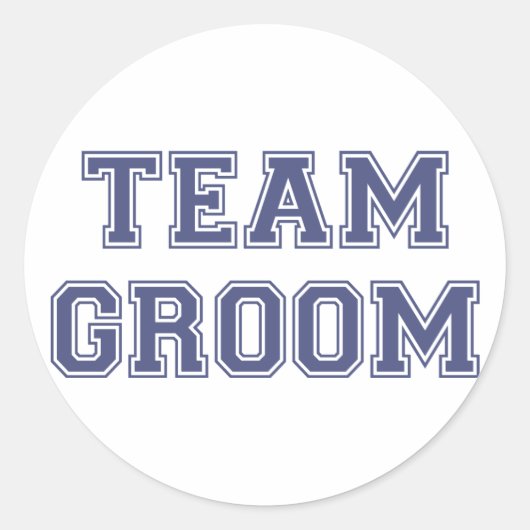 Team Groom Ronde Sticker (Voorkant)