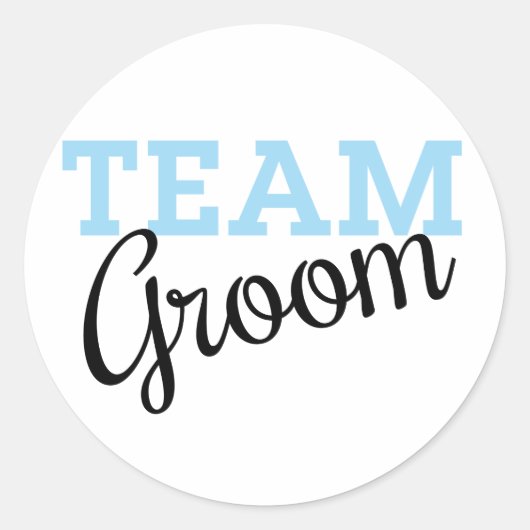 Team Groom script Ronde Sticker (Voorkant)