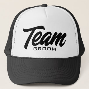 Team Groom scripttypografie bruiloft Trucker Pet