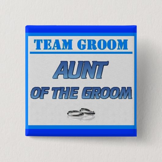 Team Groom tante Vierkante Button 5,1 Cm (Voorkant)