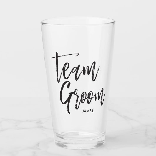 Team Groom | Zwarte stijl Glas (Voorkant)