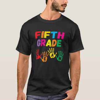 Team Handprints Terug naar school 5e klas thee T-shirt