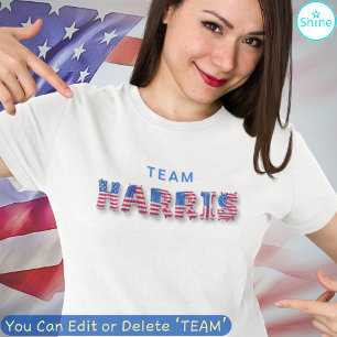 TEAM HARRIS Kamala Harris US Vlagballon Alfabet T-shirt
