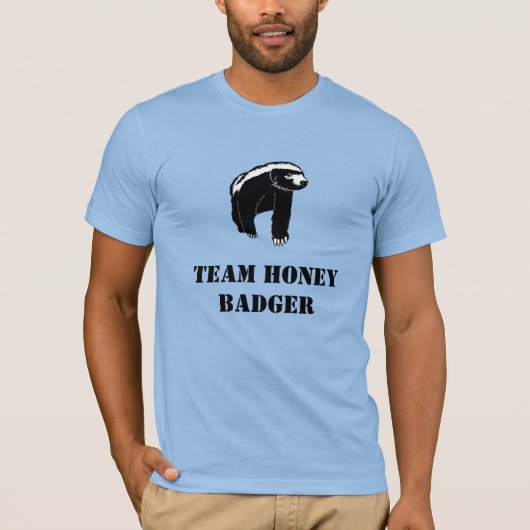 Team Honey Badger Black Text Large Design T-Shirt (Voorkant)