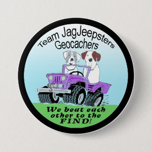 Team JagJeepsters Geocaching Badge Ronde Button 7,6 Cm