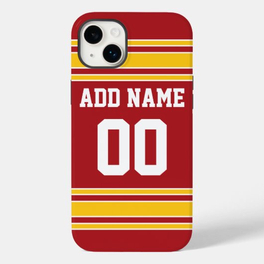 Team Jersey met naam en nummer Case-Mate iPhone Case (Achterkant)