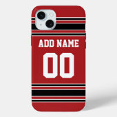 Team Jersey Red Black — Aangepast nummer Case-Mate iPhone Case (Achterkant)