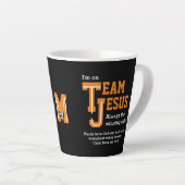 TEAM JESUS Christelijk Monogram Latte Mok (Rechterhoek)