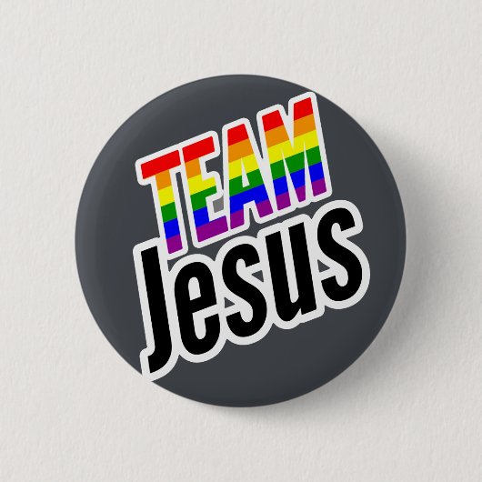 Team Jesus LGBTQ Ronde Button 5,7 Cm (Voorkant)