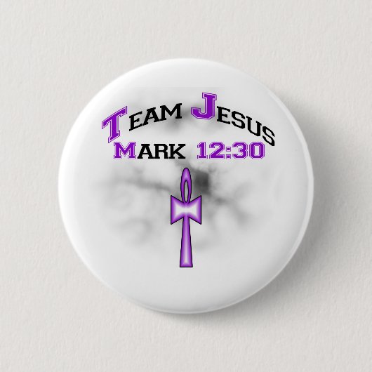 Team Jesus Mark 12:30 Ronde Button 5,7 Cm (Voorkant)