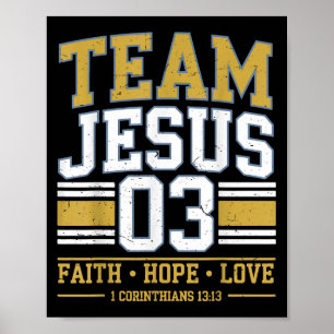 Team Jezus 03 Christelijk Geloof Mannen Tiener Peu Poster
