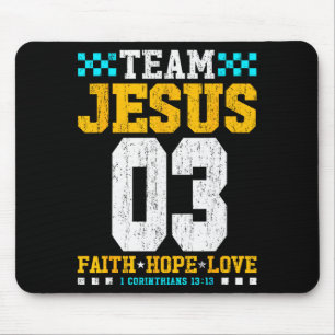 Team Jezus 03 Geloof Hoop Liefde Christelijke Bijb Muismat