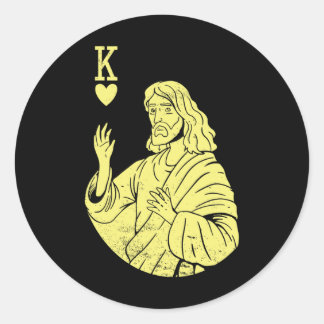 Team Jezus Christus is koning van het hart Religie Ronde Sticker