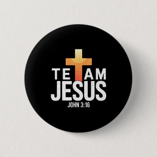 Team Jezus Johannes 3_16 - Christelijke Bijbel C Ronde Button 5,7 Cm