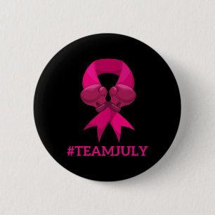 TEAM JULY Breast Cancer Awareness Premium T-Shirt7 Ronde Button 5,7 Cm