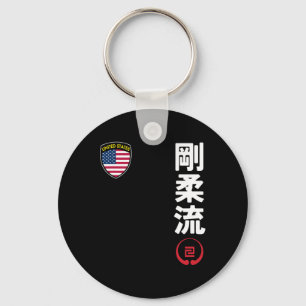 Team Karate Goju Ryu USA Vlag Kanji Japanse Marti Sleutelhanger