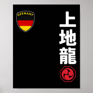 Team Karate Uechi Ryu Duitse vlag Japanse Martial Poster