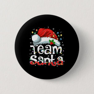 Team Kerstman Kerstfamilie Matching Panama Ronde Button 5,7 Cm