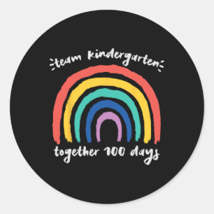 Team Kindergarten 100 dagen samen Rainbow Teache Ronde Sticker