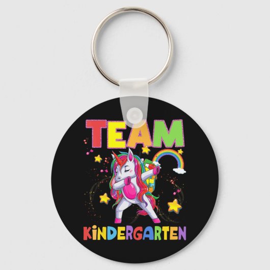Team Kindergarten Dabbing Unicorn terug naar schoo Sleutelhanger (Voorkant)
